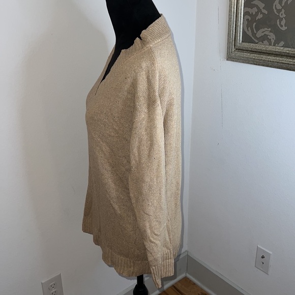 Goodnight Macaroon Sz S tan V neck long sleeves tan sweater - Picture 4 of 5